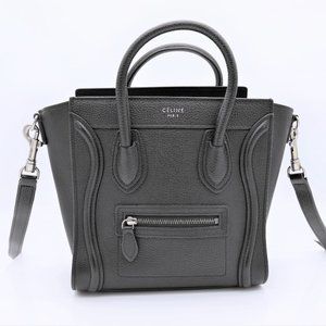 CELINE Luggage Nano Black Leather Shoulder Bag